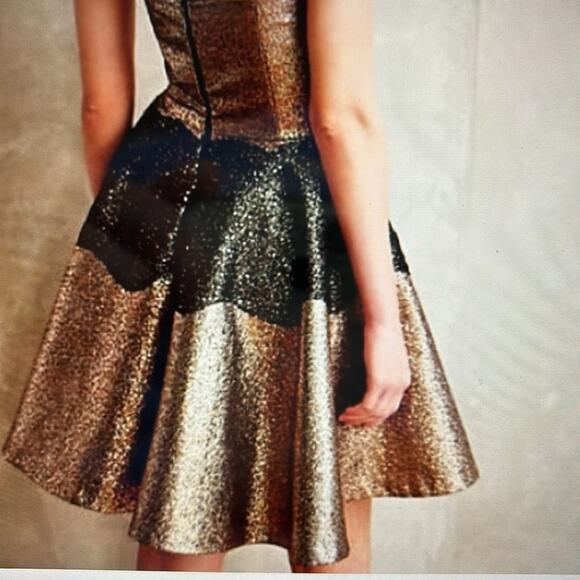 Anthropologie FB by Sachin & Babi Foil Brocade Strapless Mini Dress Size 0 - Picture 2 of 12